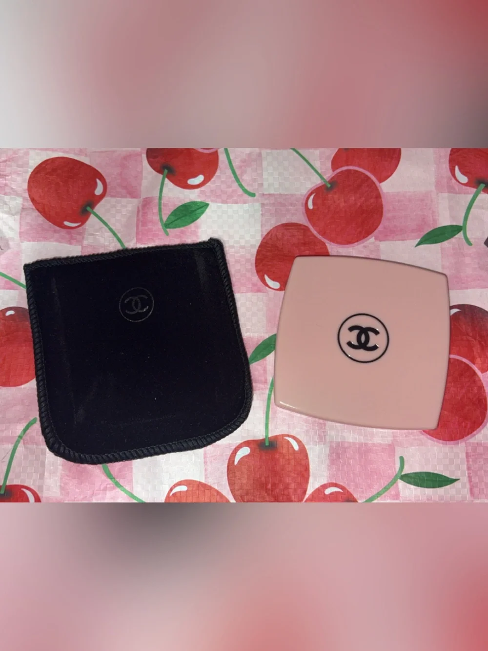 🍒 CHANEL Ballerina 111 Brush Set + Miroir Double Facettes Pink 🍒